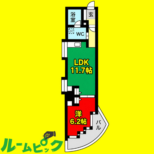 シャトー&ホテル名駅南1st　名古屋市賃貸　仲介手数料無料の間取り