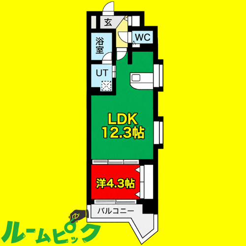 シャトー&ホテル名駅南1st　名古屋市賃貸　仲介手数料無料の間取り