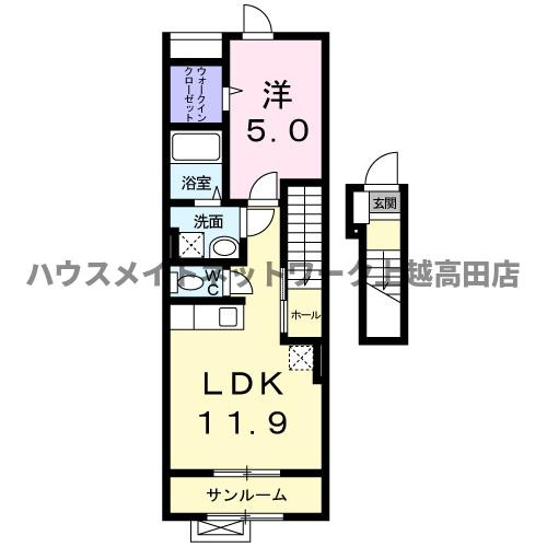ルミナス　Ｔ＆Ｓの間取り|間取図（ルミナス　Ｔ＆Ｓ 202）1LDK