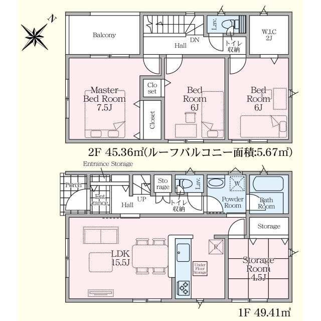 クレイドルガーデン宇都宮市中岡本町第11　新築一戸建ての間取り