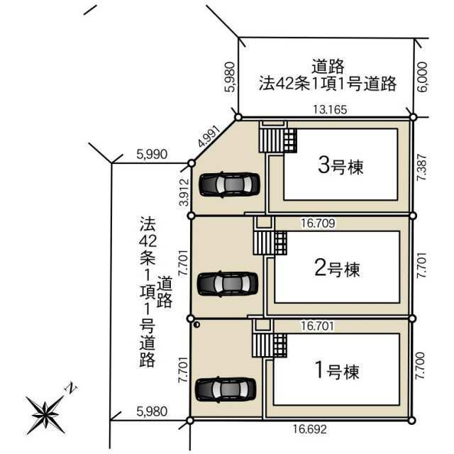 クレイドルガーデン宇都宮市中岡本町第11　新築一戸建ての区画図