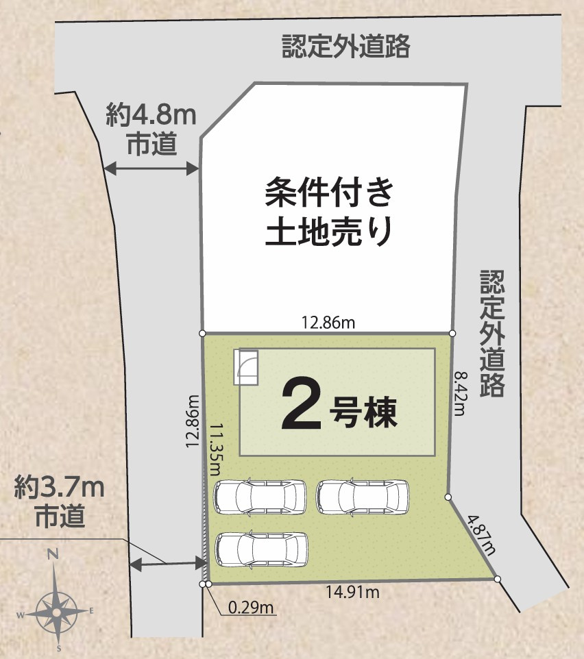 リナージュ ネクスジー 徳島市佐古六番町01期の区画図