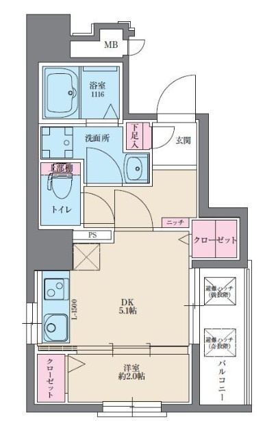 イクシオン博多の間取り|使いやすい間取りです。