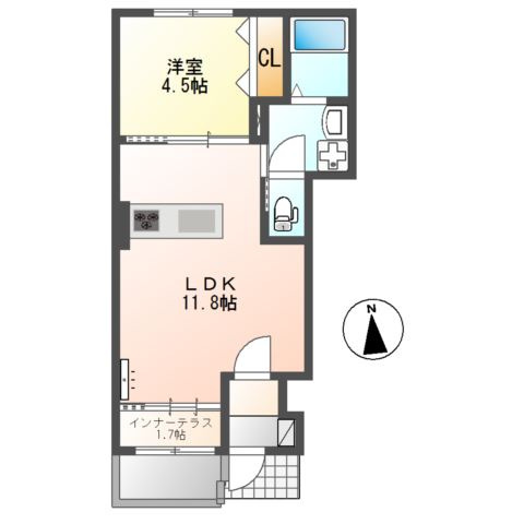 レヴメゾン神山弐番館の間取り