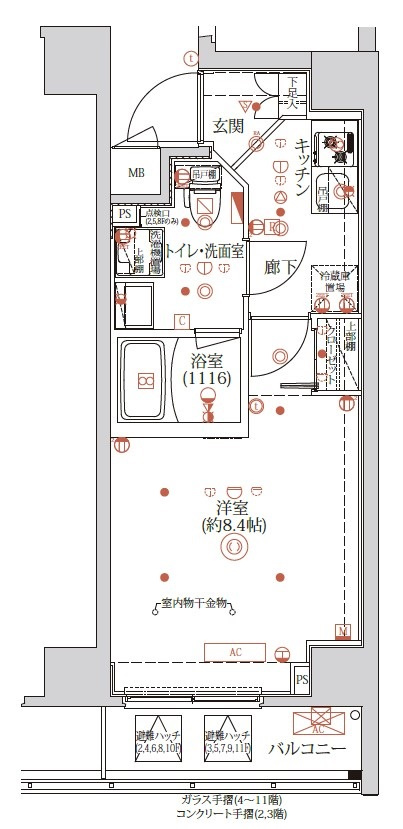 クオリタス蒲田の間取り