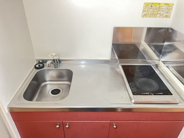 レオパレスリブェールのキッチン|シングルレバー設置　シンク広めです♪