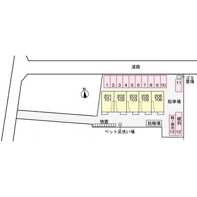 岐阜市琴塚３丁目のアパートの駐車場