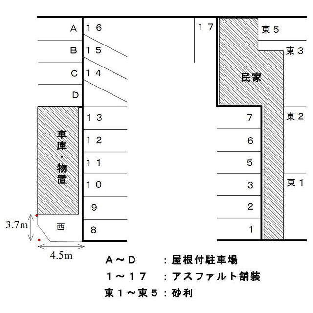 岐阜市高砂町４丁目の駐車場の間取り
