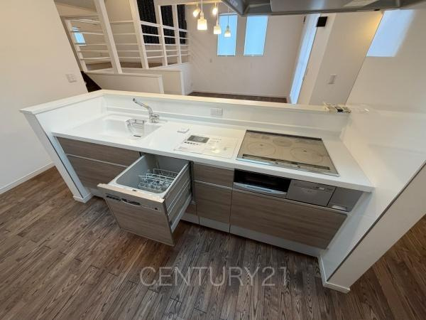 前橋市元総社町ALLen中古のキッチン|シャワーヘッドは引き出し可能、シンクの隅々まで洗い流せます。