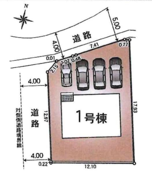 蒲郡市西浦町第1　全1棟・1号棟の区画図