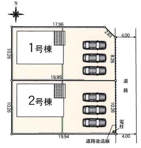 西尾市吉良町吉田第3　全2棟・1号棟の区画図