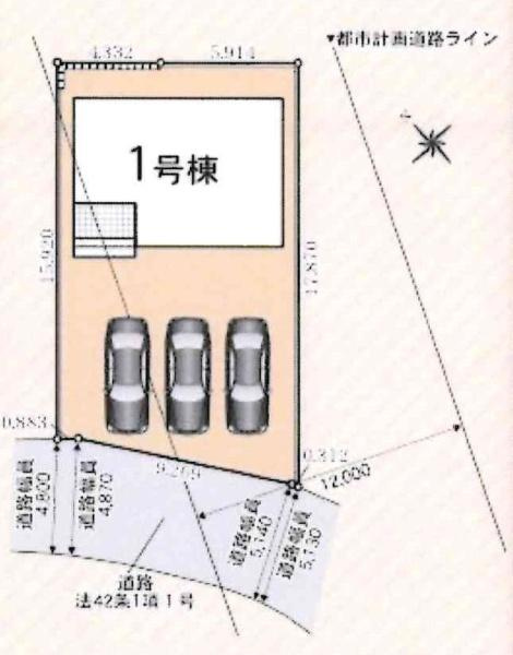 豊田市渡合町第1　全1棟・1号棟の区画図