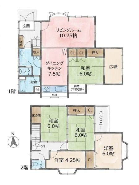 町田市金森東４丁目の中古一戸建の間取り