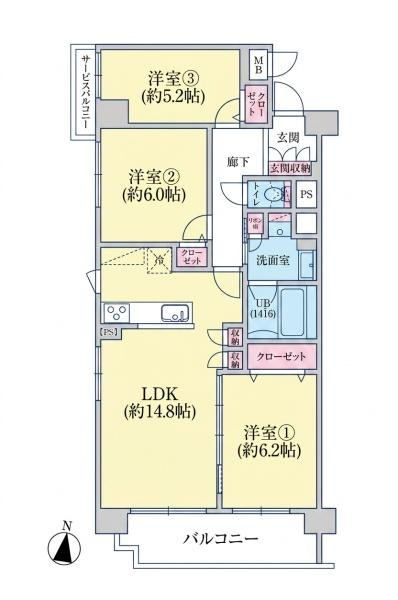 コスモ武蔵新城グレイスコートの間取り
