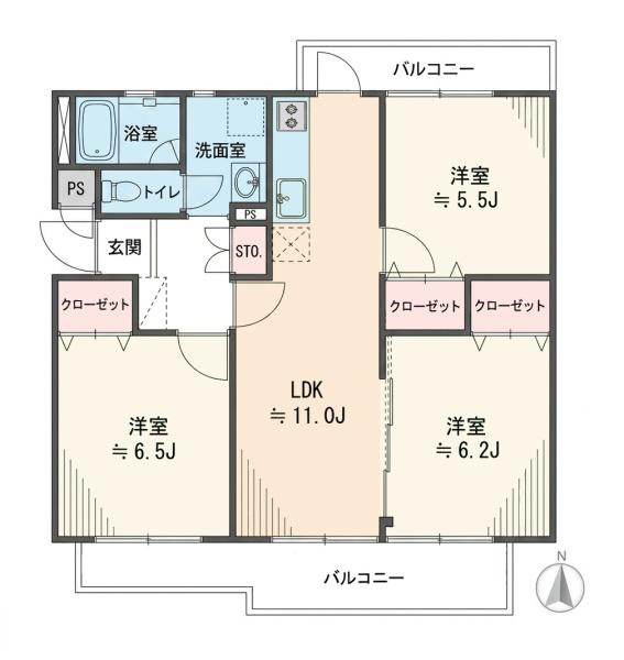 すすき野第2団地第2住宅4・11号棟の間取り