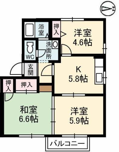 【間取り】 | フレグランスボヌールB棟
