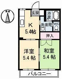 【間取り】 | グリーンコーポN　B棟