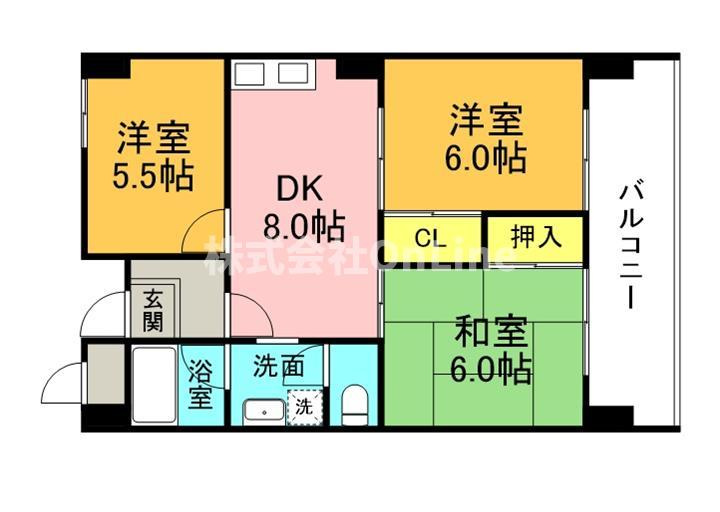 大阪市生野区巽北３丁目の賃貸マンションの間取り