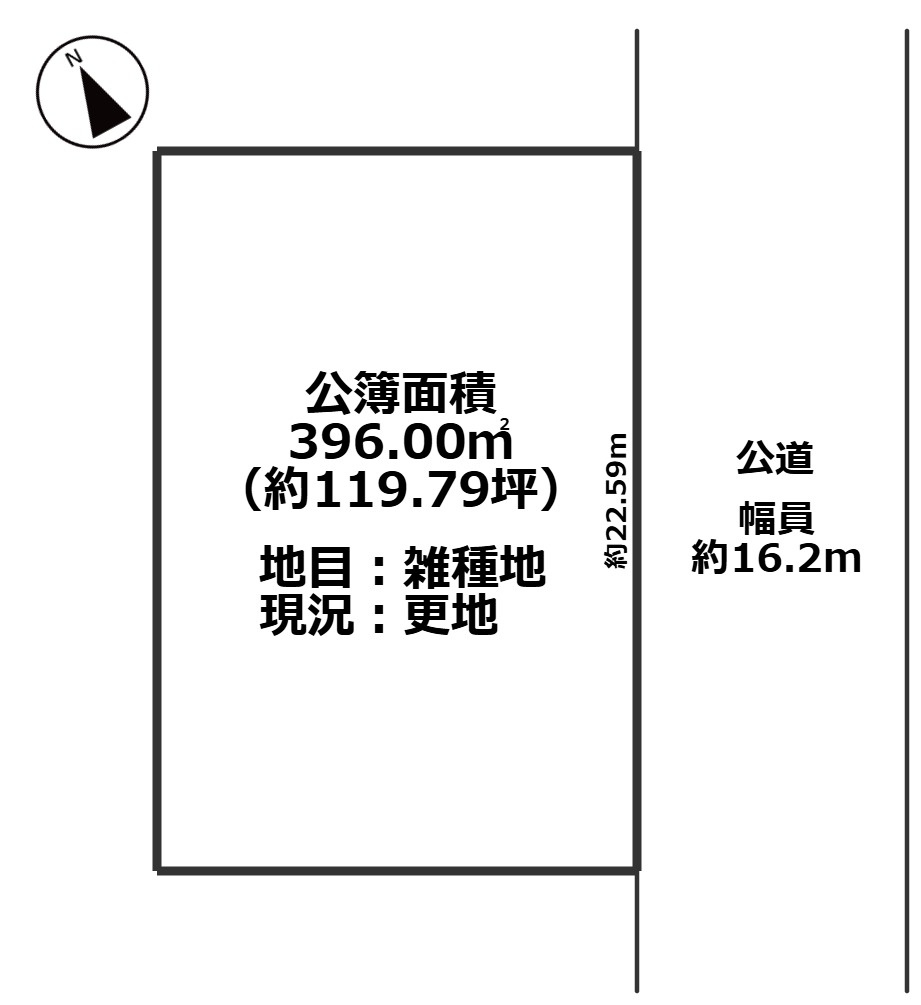 高島市新旭町熊野本2丁目119坪売地の土地図