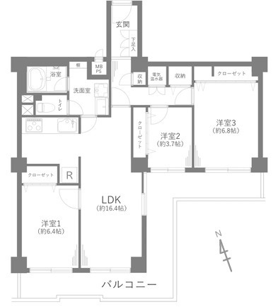 南馬込スカイハイツの間取り