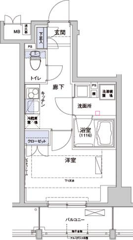 ハーモニーレジデンス住吉の間取り