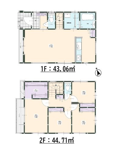 福岡市東区美和台3丁目第3-2棟（2号棟）の間取り|全居室収納付きで便利です。