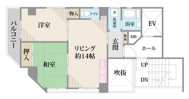 アーバンローズ日本橋の間取り|使いやすい振分けタイプ２LDK
