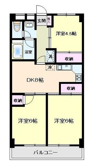 【間取り】 | 第５山仁ビル | ファミリーにおすすめの3DK ！