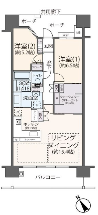 川崎市麻生区万福寺３丁目の賃貸マンションの間取り