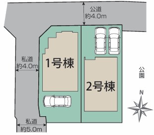 練馬区上石神井1丁目新築一戸建　西武新宿線　上石神井の区画図