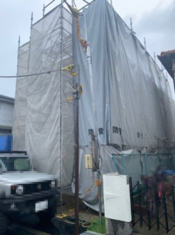 【外観】 | Re・Terrechez堺市堺区山本町1期 | 敷地面積33.85坪(111.92平米)。完成が楽しみです！(2026年9月8日撮影)