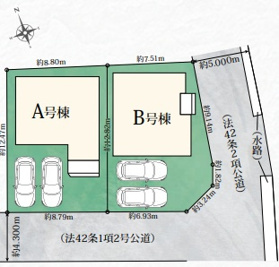 神戸市西区玉津町高津橋　新築一戸建ての区画図|全２区画