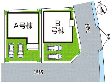 神戸市西区玉津町高津橋　新築一戸建ての区画図|全２区画