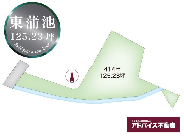 柳川市東蒲池の売地の土地図