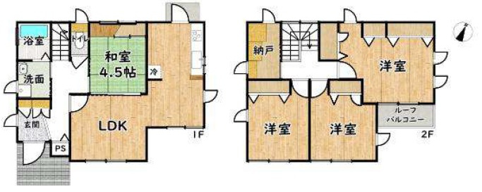 姫路市川西の中古一戸建の間取り