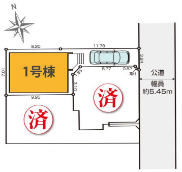 藤沢市村岡東1期　新築戸建　全3棟1号棟の区画図