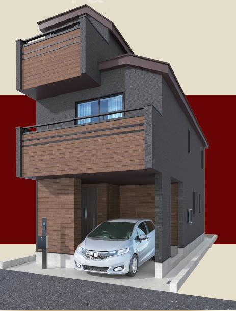 宝塚市南ひばりガ丘　新築一戸建ての外観|完成予想図