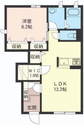 桂荘の間取り|たくさんの収納と南向きの日当たりが自慢のお部屋です;