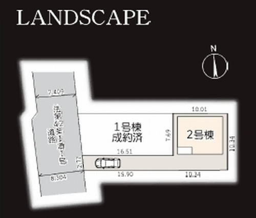 【仲介手数料０円】茅ヶ崎市菱沼1丁目2期　新築一戸建て　1号棟　全2棟の区画図|茅ヶ崎市菱沼1丁目　新築一戸建て　1号棟　全2棟