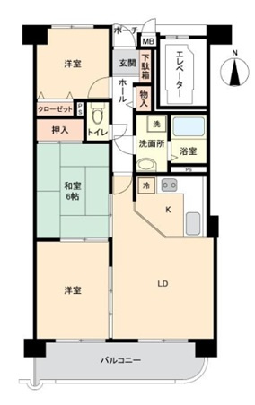 姫路市網干区新在家の中古マンションの間取り