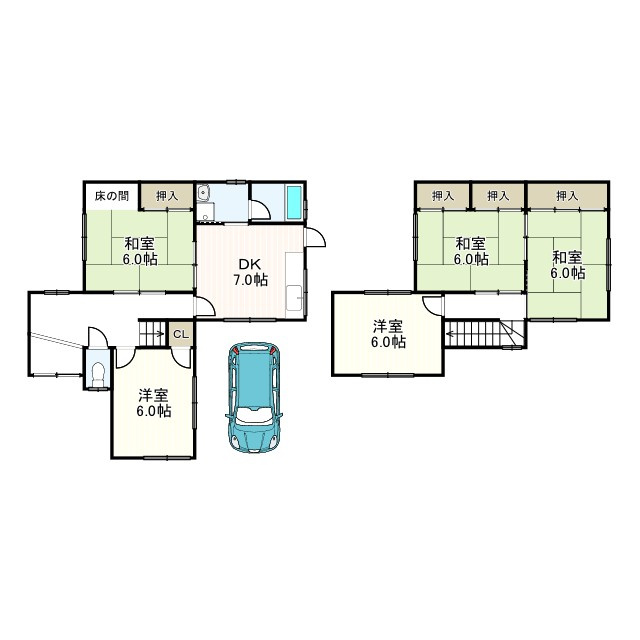 羽曳野市広瀬の一戸建ての間取り