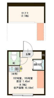 新宿区北新宿２丁目のアパートの間取り