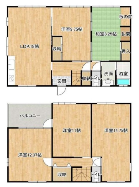 香寺町　中古一戸建ての間取り