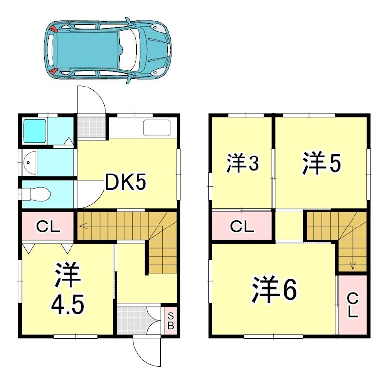 本山北町1丁目貸家の間取り