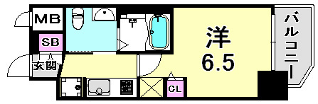 エステムコート三宮EASTⅢラヴィッサの間取り