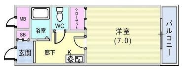 HU岩屋ハイツの間取り