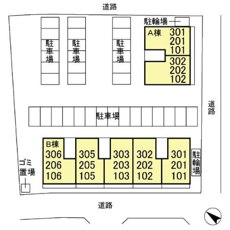 グランデュール55　Bの区画図