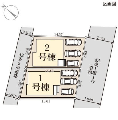 ■■読谷村比謝-1号棟の区画図|駐車スペース