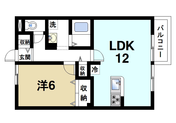 ミエパレスの間取り|1LDKの間取りになります