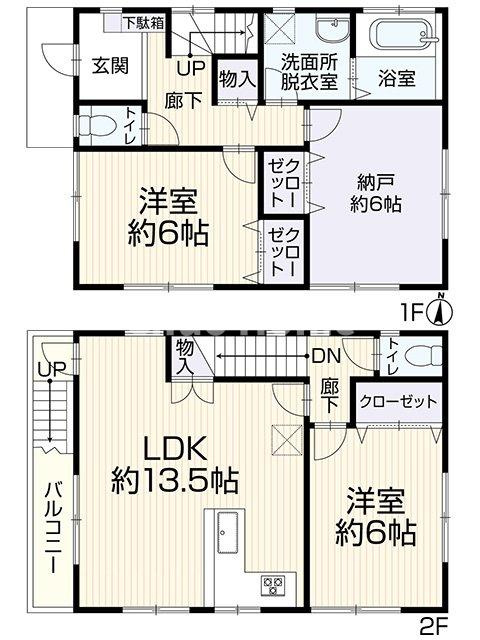 葛飾区南水元2丁目中古住宅の間取り|南道路！全室6帖以上！新規リフォーム。安心のアフターサービス保証付きですのでご購入後も安心して暮らせます。